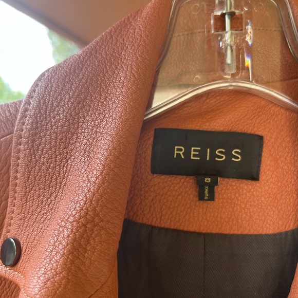 Salmon/Burnt Orange Leather Jacket - Picture 5 of 11